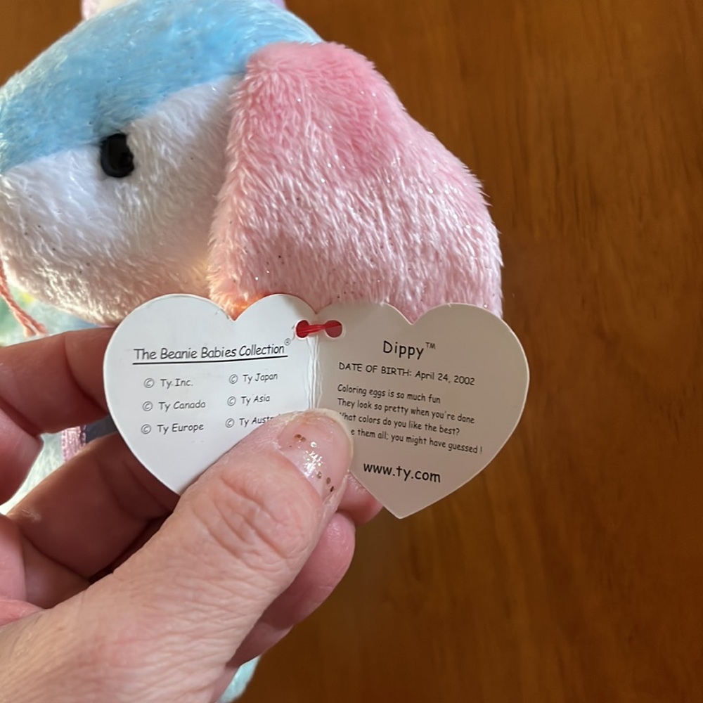 Ty Multicolor Pastel Stuffed Bunny - Picture 3 of 4